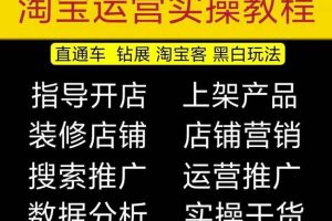 2023淘宝开店教程0基础到高级全套视频网店电商运营培训教学课程